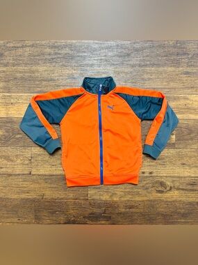 Puma Kids Orange and Navy Zip-Up Track Jacket